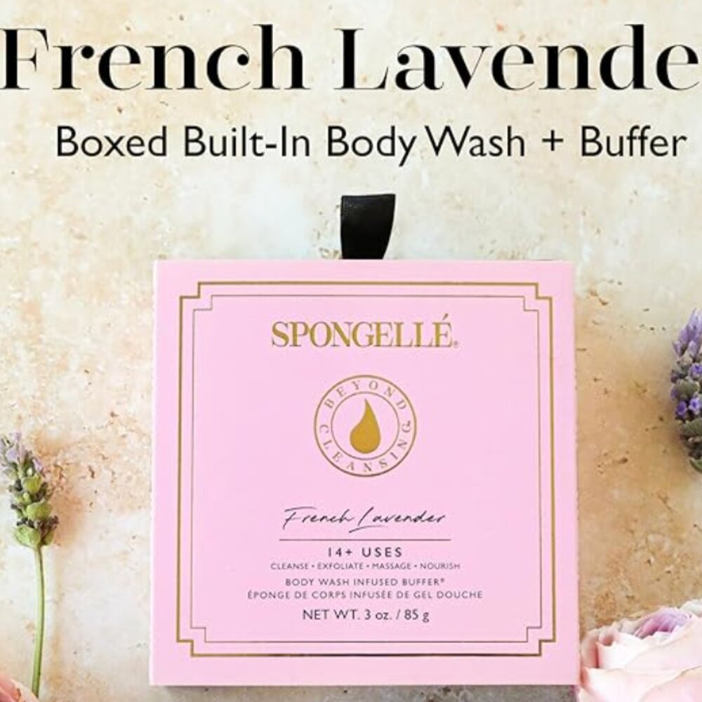 Spongelle French Lavender Wild Flower Buffer Body Scrubber with Box - NWT